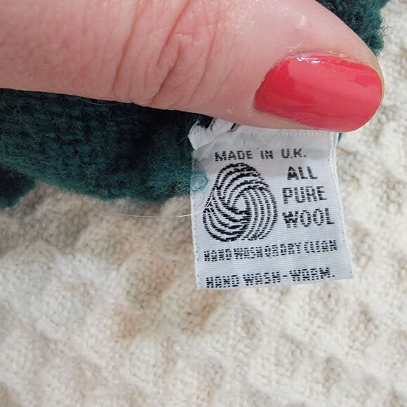 VTG‎ Highland Glen Sweater Mens L Forest Green Pure New Wool Pullover Scotland - Picture 4 of 11